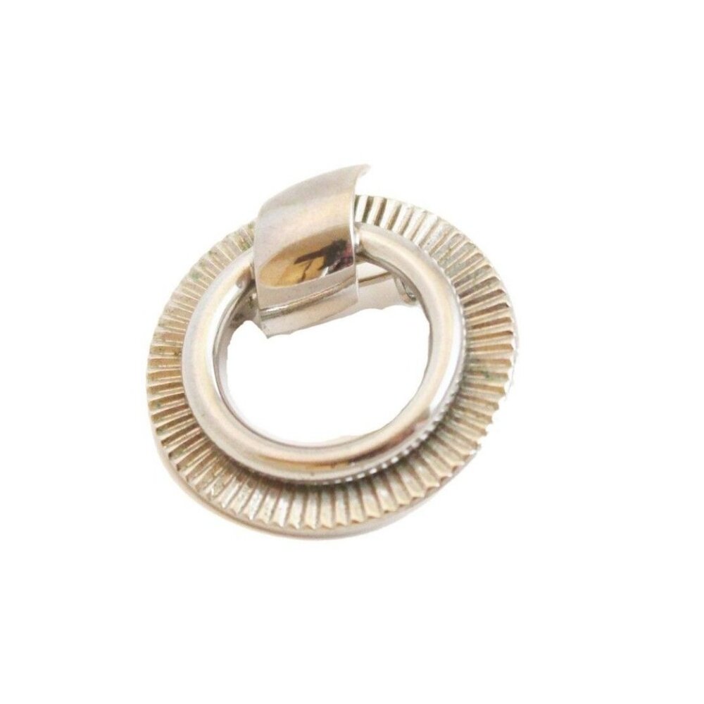Vintage Silver Tone Circular Brooch
